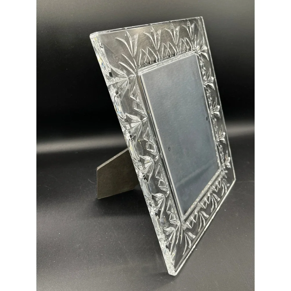 Waterford Crystal Frame Elegant Faceted Beveled Glass 5x7 Photo 8.5 x 10.5 Frame